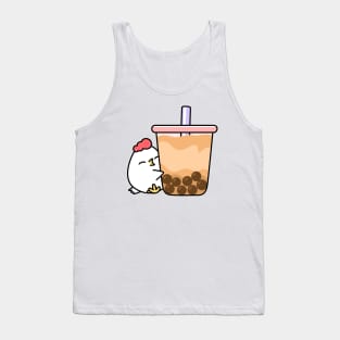 Grumpy chicken with boba Tank Top